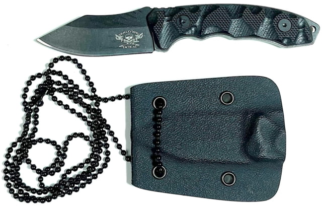 Skallywag Tactical The Mini Fixed Blade 2 in 420 Stainless Steel G10 Scalloped Textured Scale Handle Black The Mini - Skallywag Tactical