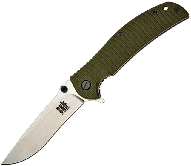SKIF Knives Urbanite SW Olive Folding Knife 5in Closed 4in Stonewash Finish 9Cr18MoV Blade OD Green Textured G10 Handle - Skif Knives