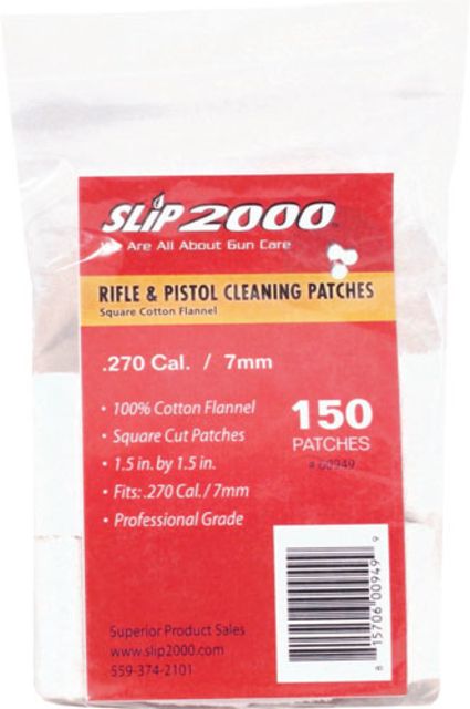 Slip 2000 Cleaning Patches 1.5'' Square .270/7mm 150-pack - Slip 2000