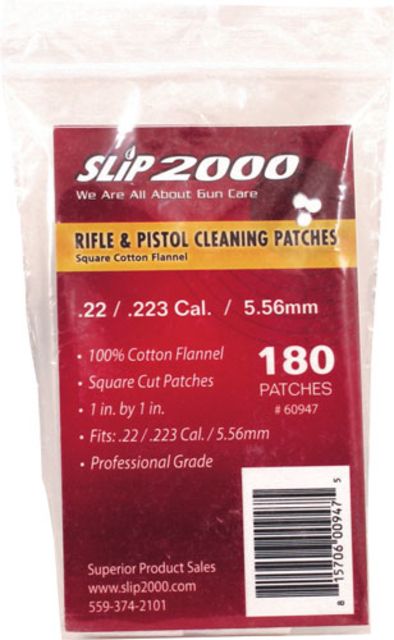 Slip 2000 Cleaning Patches 1'' Square .22 Caliber 180-pack - Slip 2000