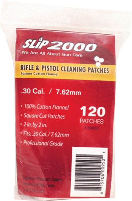 Slip 2000 Cleaning Patches 2'' Square .30/7.62mm 120-pack - Slip 2000