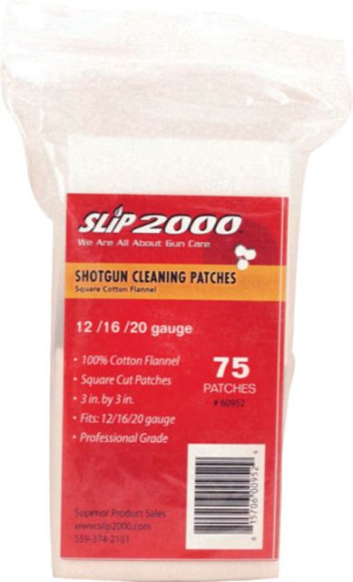 Slip 2000 Cleaning Patches 3'' Square .12/.16/.20ga 75-pack - Slip 2000