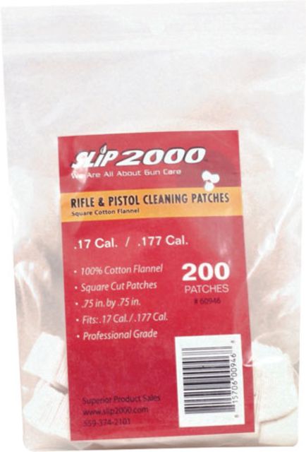 Slip 2000 Cleaning Patches Square .17/.177 .75'' 200-pack - Slip 2000