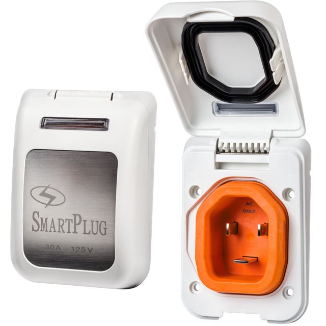 SmartPlug 30 Amp Non Metallic White Inlet - Boat & RV Side