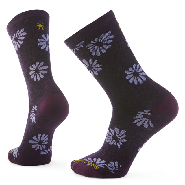 Smartwool Everyday Floral Crew Socks - Women's Purple Iris Medium