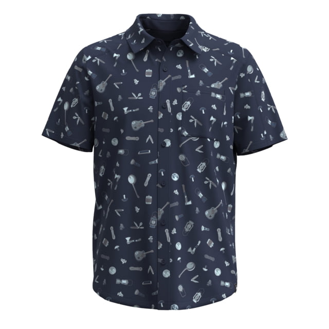 Smartwool Smartwool Everyday Short Sleeve Button Down - Men's Deep Navy Gone Camping 2XL - $29.24 at Optics Planet