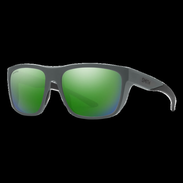 Smith Optics Barra Sunglasses Matte Cement Frame ChromaPop Polarized Green Mirror Lens - Smith Optics