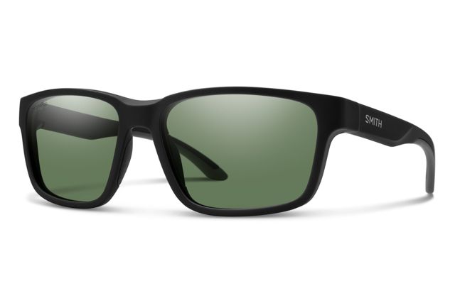 Smith Basecamp Sunglasses Matte Black Frame ChromaPop Polarized Gray Green Lens - Smith