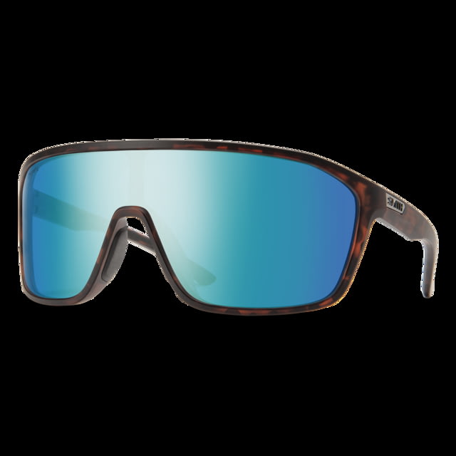 Smith Boomtown Sunglasses Matte Tortoise Frame ChromaPop Polarized Opal Mirror Lens - Smith