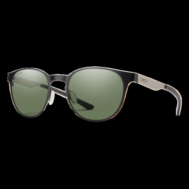 Smith Eastbank Metal Sunglasses Matte Black/Silver Frame ChromaPop Polarized Gray Green Lens - Smith