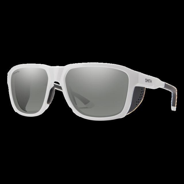 Smith Embark Sunglasses White Frame ChromaPop Polarized Platinum Mirror Lens - Smith