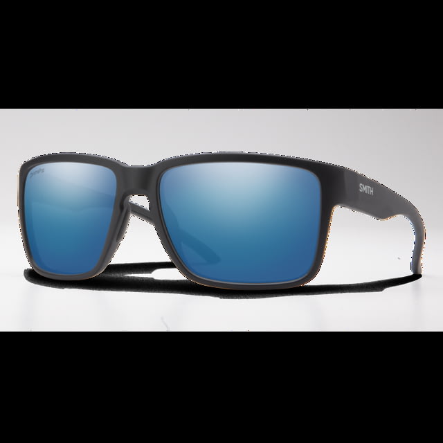Smith Emerge Sunglasses Matte Black Frame ChromaPop Polarized Blue Mirror Lens - Smith