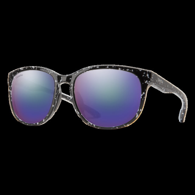 Smith Lake Shasta Sunglasses Black Marble Frame ChromaPop Polarized Violet Mirror Lens - Smith