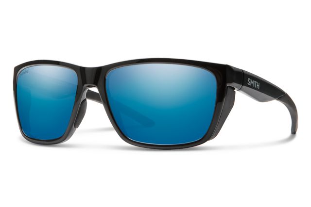Smith Optics Longfin Sunglasses Black Frame ChromaPop Polarized Blue Mirror Lens - Smith Optics