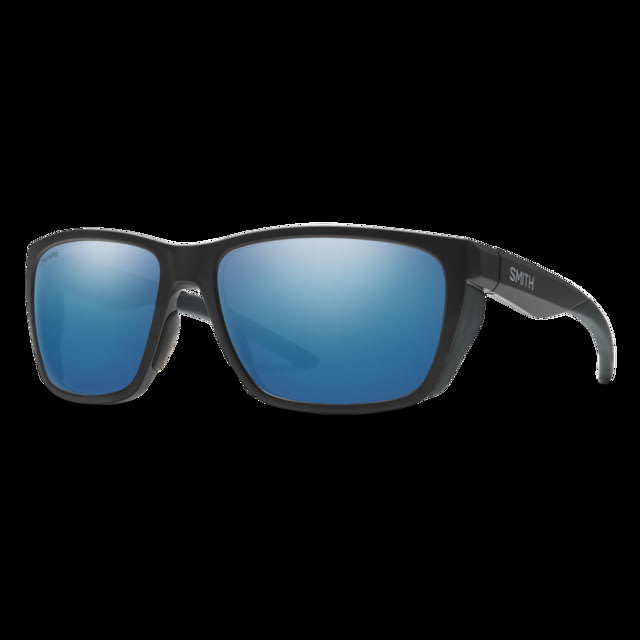 Smith Optics Longfin Sunglasses Matte Black Frame ChromaPop Glass Polarized Blue Mirror Lens - Smith Optics