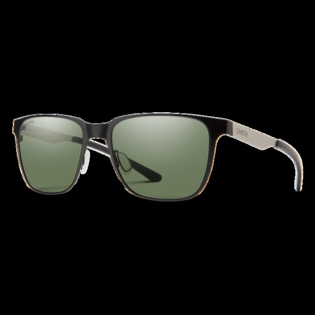 Smith Lowdown Metal Sunglasses Matte Black/Silver Frame ChromaPop Polarized Gray Green Lens - Smith