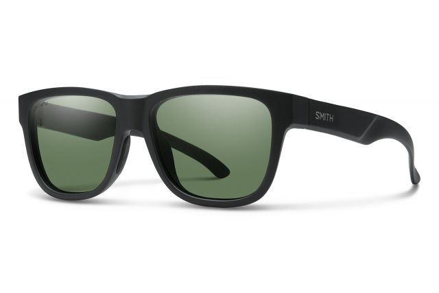 Smith Lowdown Slim 2 Sunglasses Matte Black Frame ChromaPop Polarized Gray Green Lens - Smith