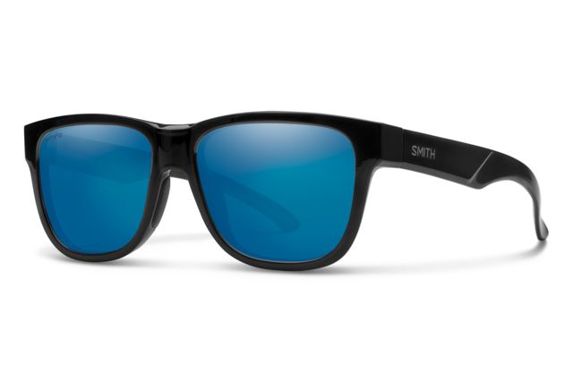 Smith Lowdown Slim 2 Sunglasses Black Frame ChromaPop Polarized Blue Mirror Lens - Smith