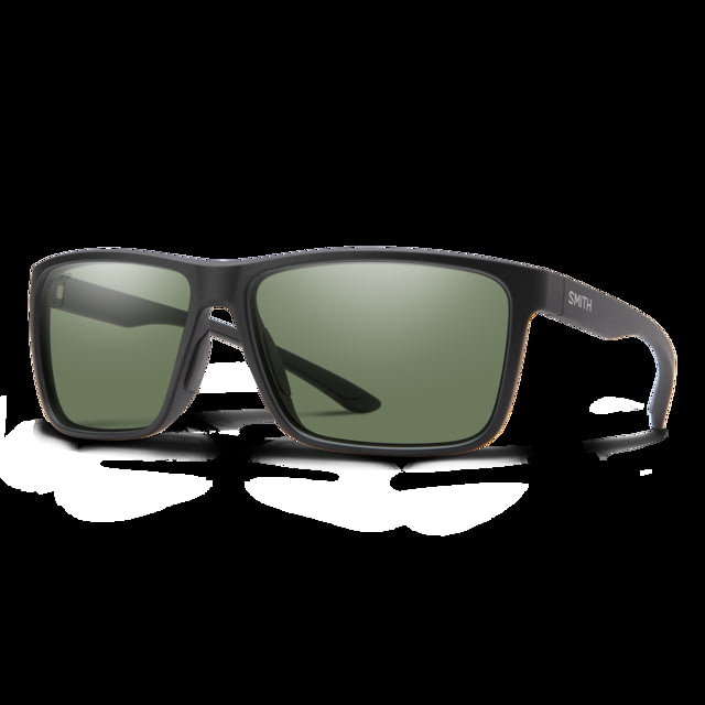 Smith Optics Riptide Sunglasses Matte Black Frame ChromaPop Polarized Gray Green Lens - Smith Optics