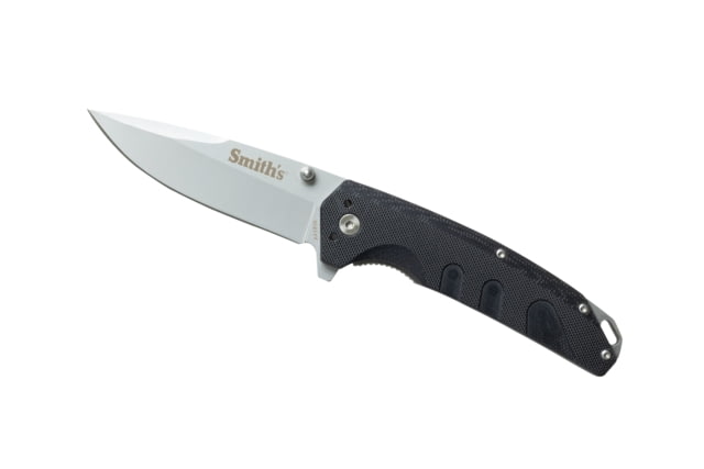 Smiths Rally Folding Knife 3.4in 420 Stainless Steel Satin Drop Point Blade G10 Handle Black - Smiths