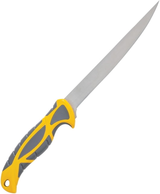 Smith's Sharpeners Regal River Fillet Knife 12.25in Overall 7in Satin 420 SS Fillet Blade Gray And Yellow Tpe Handle Gray and yellow - Smiths