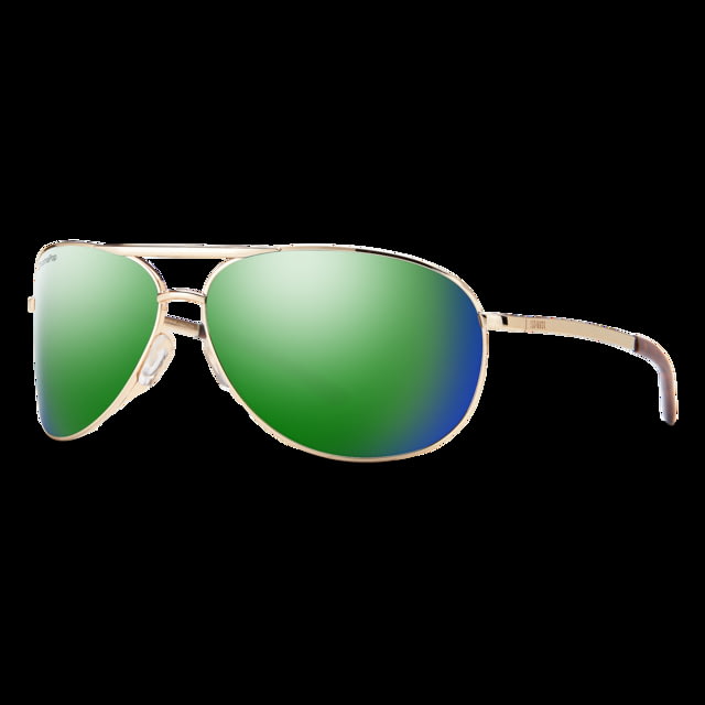 Smith Serpico 2 Sunglasses Gold Frame ChromaPop Polarized Green Mirror Lens - Smith
