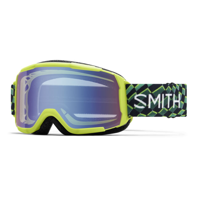 Smith Daredevil Snow Goggle Electric Lime Left Turn Frame Blue Sensor Mirror Lens