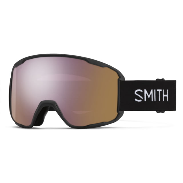 Smith Preview Snow Goggle Black Frame ChromaPop Everyday Rose Gold Mirror Lens - Smith