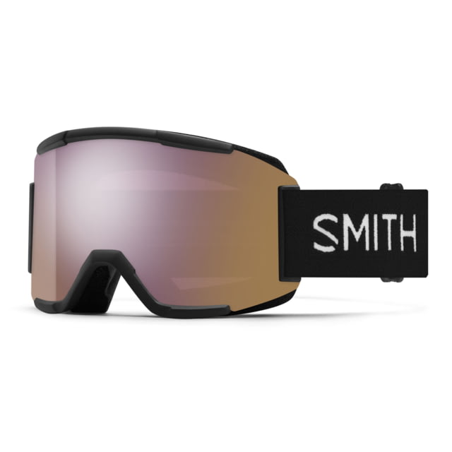 Smith Squad Snow Goggle Black Frame ChromaPop Everyday Rose Gold Mirror Lens - Smith