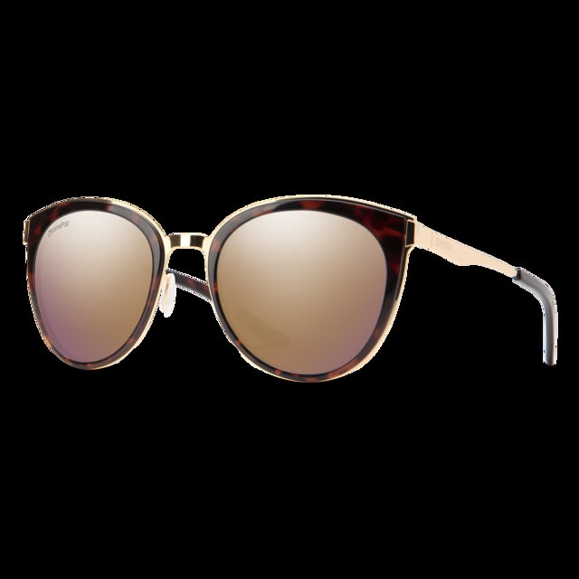 Smith Somerset Sunglasses Tortoise Rose Frame ChromaPop Polarized Rose Gold Mirror Lens - Smith