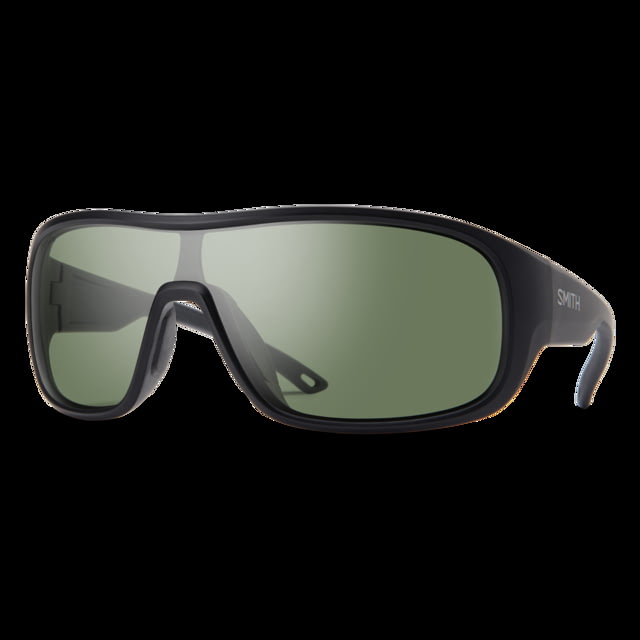 Smith Spinner Sunglasses Matte Black Frame ChromaPop Polarized Grey Green Lens - Smith