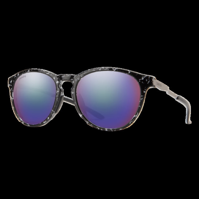 Smith Wander Sunglasses Black Marble Frame ChromaPop Polarized Violet Mirror Lens - Smith