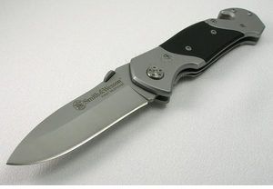Smith & Wesson 1st Response Folding Knife 3.3 in 7Cr Stainless Steel Plain Drop Point Blade G10 Stainless Handle
