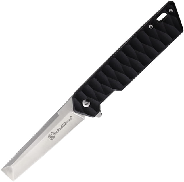 Smith & Wesson 24/7 Cleaver Linerlock A/O 3.25 in Assisted Opening Folding Knife Black sculpted G10