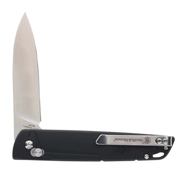 Smith & Wesson 24/7 Crossbar Folding Knife 3.25in 7Cr Stainless Steel Polymer Black Handle Box - Smith & Wesson