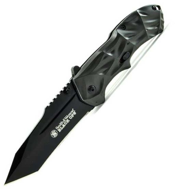 Smith & Wesson Black Ops 3rd Gen. Gray Aluminum Black Tanto Blade Plain - Smith & Wesson