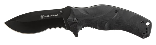 Smith & Wesson Smith & Wesson Black Ops Recurve Spring Assist Folding Knife 3.5in 8Cr13MoV Stainless Steel Blade G10 Handle Black - $35.89 at Optics Planet