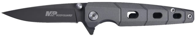 Smith & Wesson Bodyguard Ultra Glide Folding Knife 2.6in 8Cr13MoV Stainless Steel Drop Point Blade 3.5in Rubberized Aluminum Handle Gray Handle - Smith & Wesson