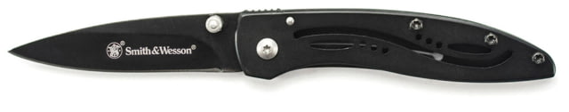 Smith & Wesson Bullseye Little Pal Folding Pocket Knife Carbon Steel Drop Point Blade Black Steel HandleClam Package 5.31in - Smith & Wesson