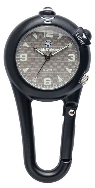 Smith & Wesson Carabiner Classic Watch w/LED Light Black SWW-36-BLK