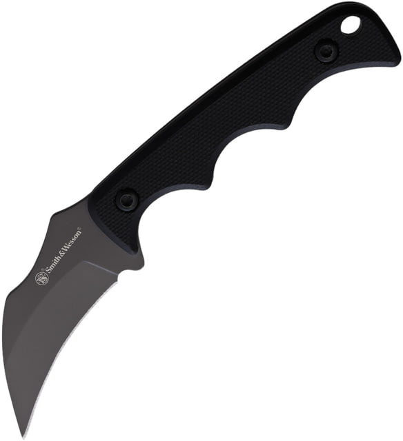 Smith & Wesson H.R.T. Karambit Neck 2.00 in Fixed Blade Knife Black finger grooved G10