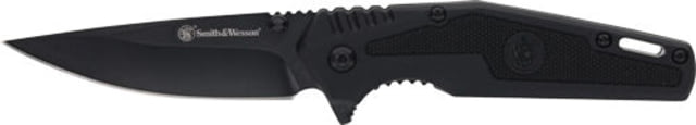 Smith & Wesson S.W.A.T. Spring Assisted Opening Folding Knife 4in Closed 3in Black 7Cr Stainless Steel Drop Point Blade Black Polymer Handle
