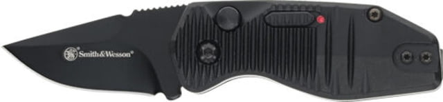 Smith & Wesson Special Ops Mini Automatic Folding Knife 1.9in AUS-8 Stainless Steel Drop Point Blade Black Aluminum Handle