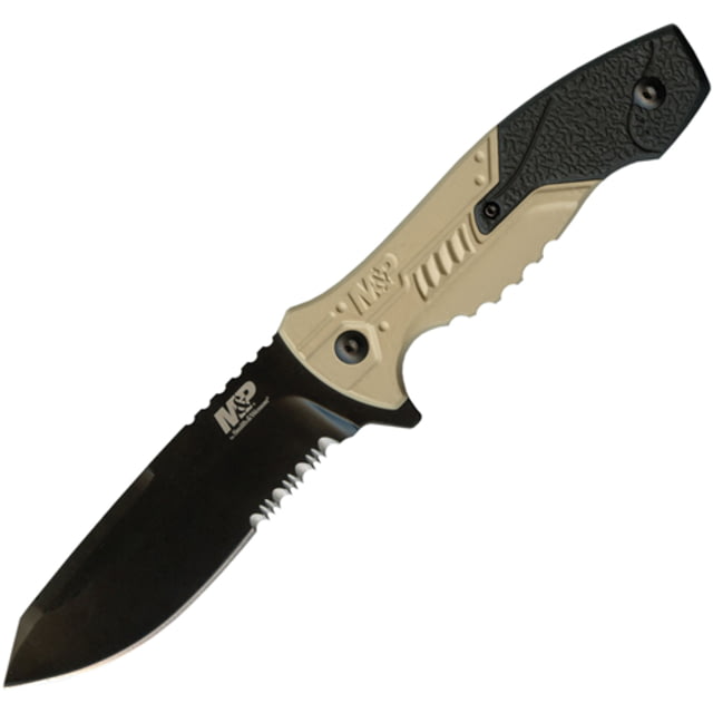 Smith & Wesson M&p Full Tang Tanto Fixed Blade Aluminum & Rubber Handle M.o.l.l.e. Compatible Belt Sheath - Smith & Wesson