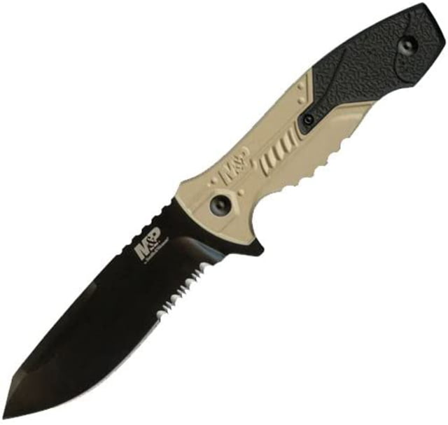 Smith & Wesson M&p Full Tang Tanto Fixed Blade Aluminum & Rubber Handle M.o.l.l.e. Compatible Belt Sheath - Smith & Wesson