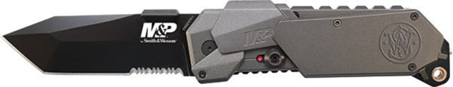Smith & Wesson M&P MAGIC Assisted Opening Folding Knife 3.6 in 4034 Black Tanto Combo Aluminum Gray - Smith & Wesson