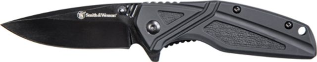 Smith & Wesson S&w Knife Black Rubber 3'' Blk Oxide Blade W/pocket Clip - Smith & Wesson