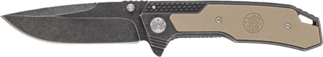 Smith & Wesson S&w Stonewash Drop Point 3.6'' Blade W/ S&w Logo In G10 Hndl - Smith & Wesson