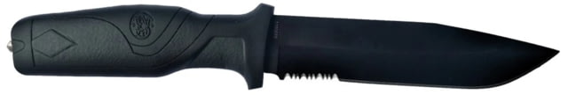 Smith & Wesson Search and Rescue Fixed Blade Knife 5.9in 8Cr13MoV Steel Blade 5.1in Rubber Handle