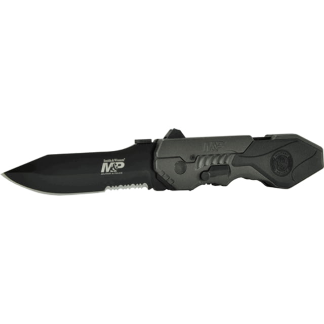 Smith & Wesson M&p 2nd Generation MAGIC Assisted Folding Knife Partially Serrated 3.6in Black Clam Pack - Smith & Wesson
